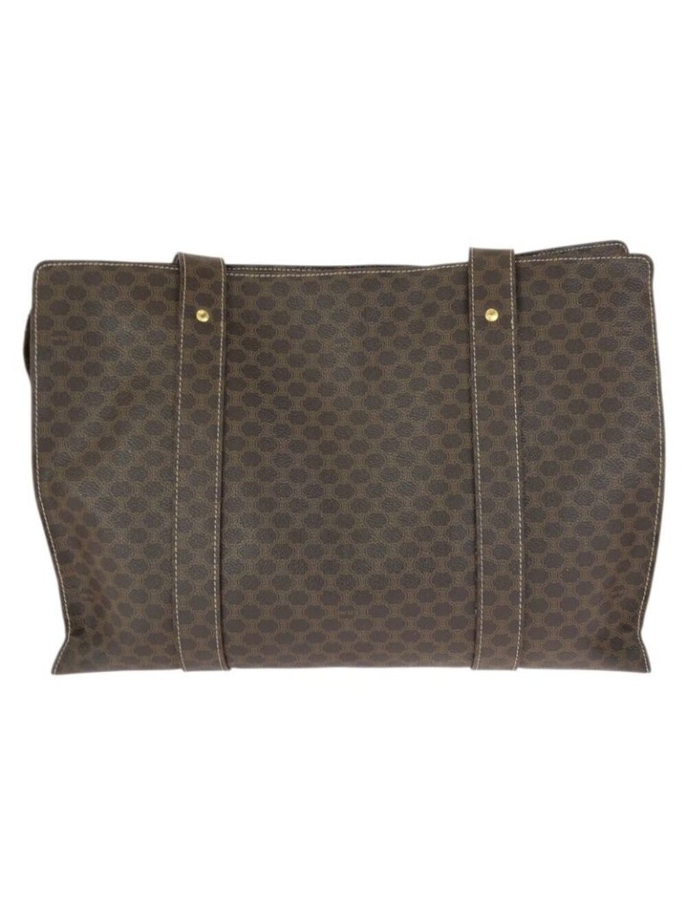 Celine Macadam Dark Brown Gold 2 Tote Shoulder Bag - Picture 2 of 9